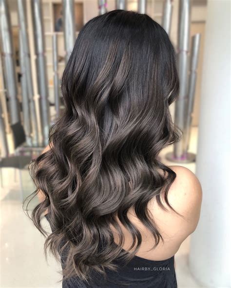 ash brown balayage on black hair|balayage highlights on black hair.